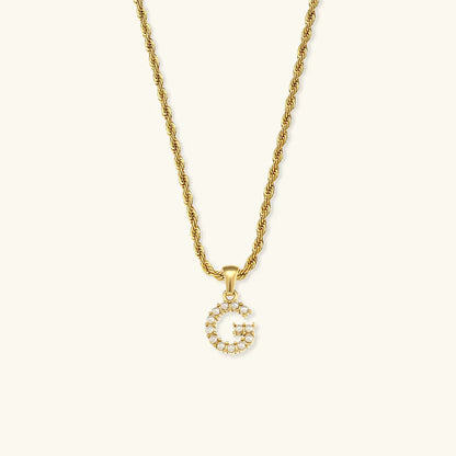 [Echo Fine]Elodie Initial Letter Pearl Necklace