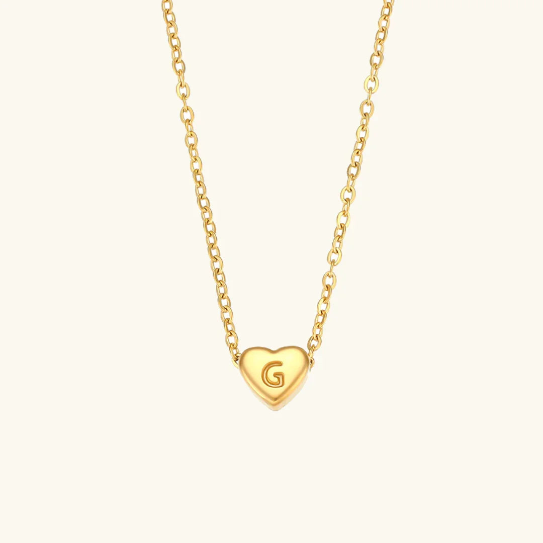 [Echo Fine]Heart Initial Gold Necklace