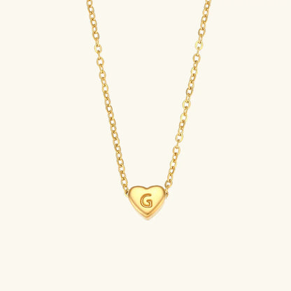 [Echo Fine]Heart Initial Gold Necklace