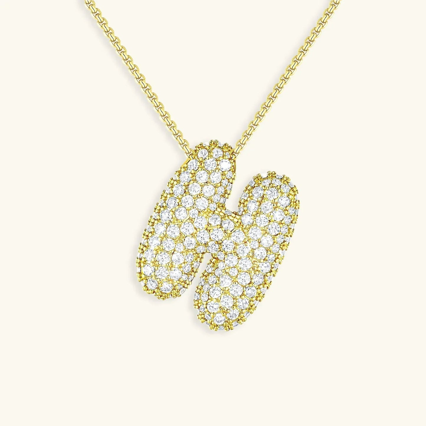 [Echo Fine]Bubble Initial Diamond Necklace