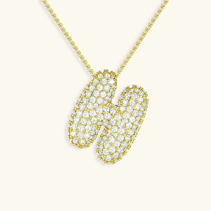[Echo Fine]Bubble Initial Diamond Necklace