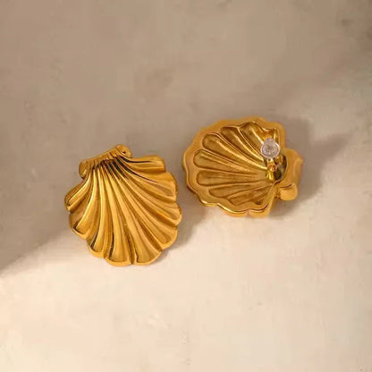 [Echo Fine]Bayside Gold Seashell Earrings