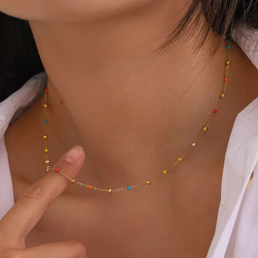 [Echo Fine]Amphitrite Gold Chain Bead Necklace