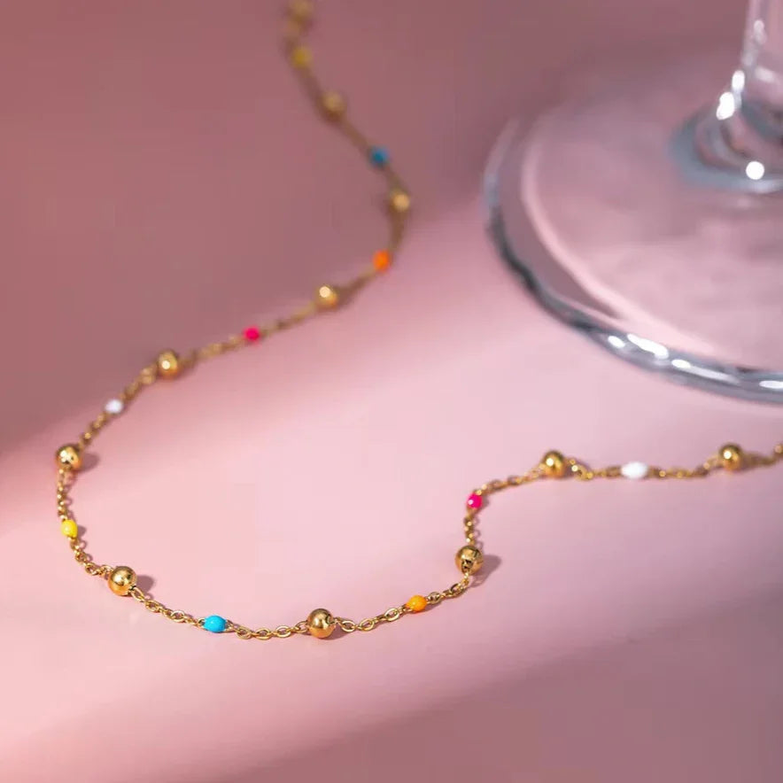 [Echo Fine]Amphitrite Gold Chain Bead Necklace