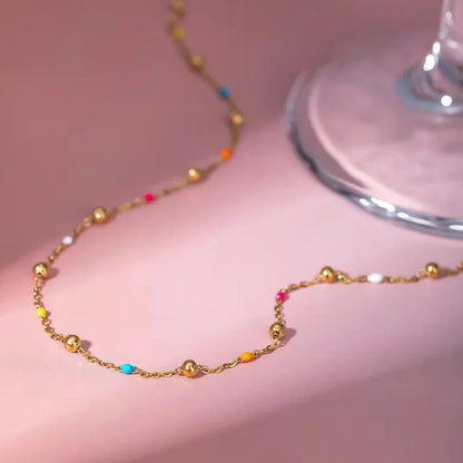 [Echo Fine]Amphitrite Gold Chain Bead Necklace