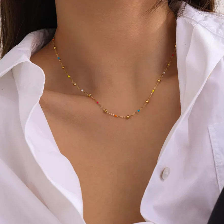 [Echo Fine]Amphitrite Gold Chain Bead Necklace