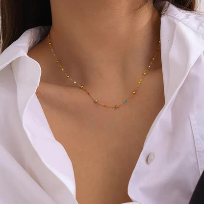 [Echo Fine]Amphitrite Gold Chain Bead Necklace