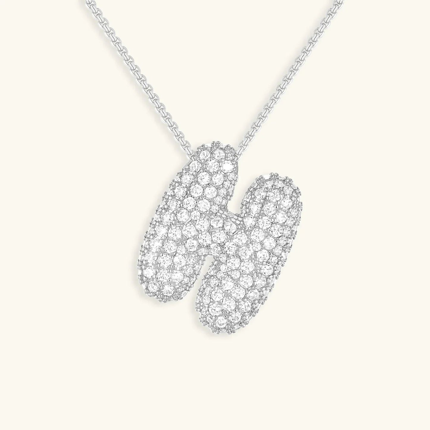 [Echo Fine]Bubble Initial Diamond Necklace