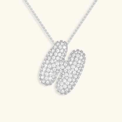 [Echo Fine]Bubble Initial Diamond Necklace