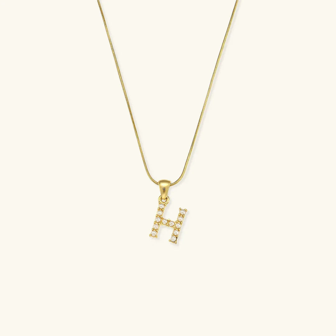 [Echo Fine]Augustine Initial Letter Pearl Necklace
