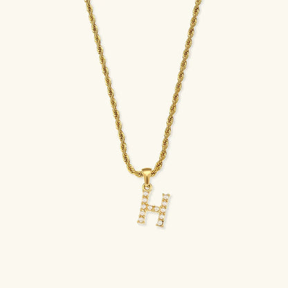 [Echo Fine]Elodie Initial Letter Pearl Necklace