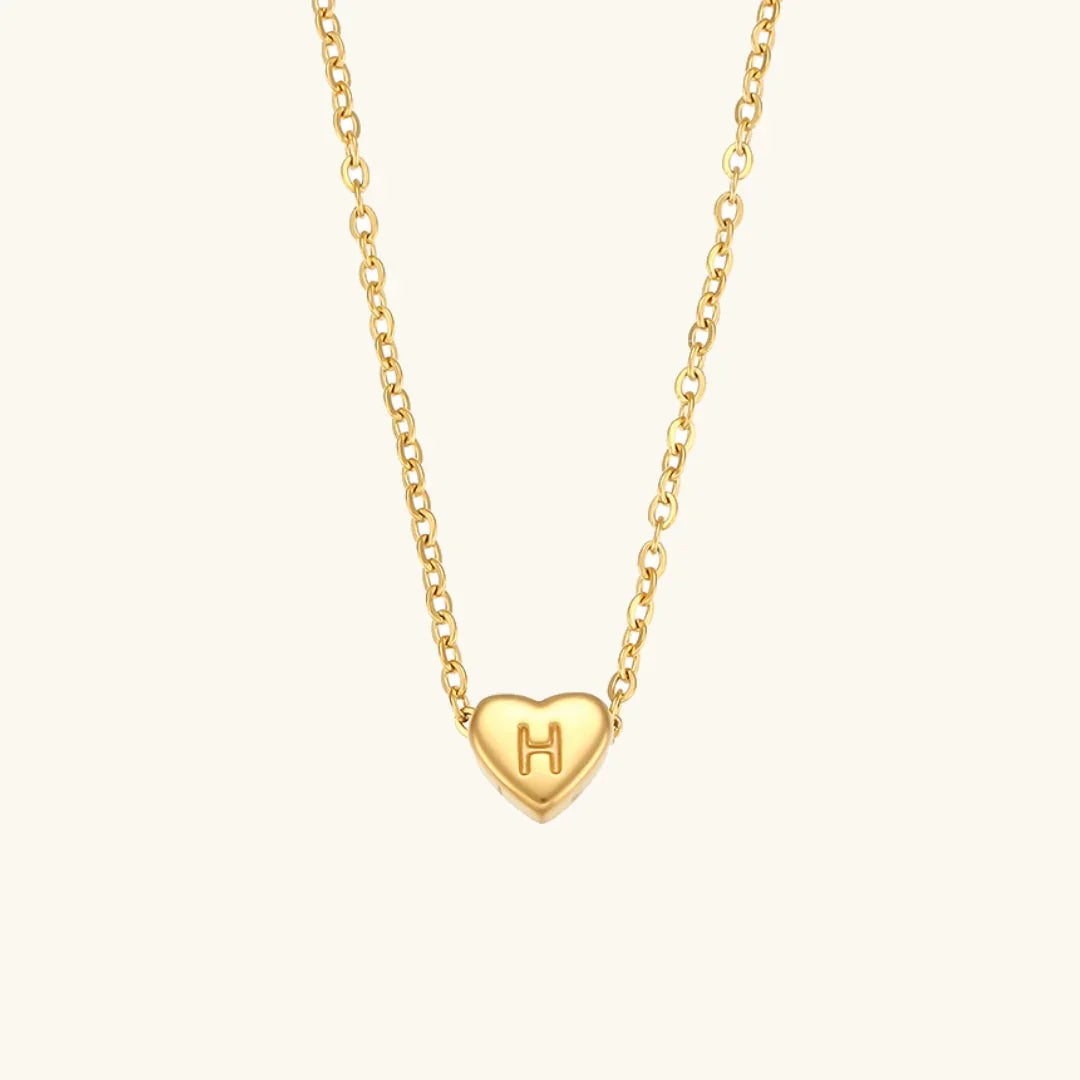 [Echo Fine]Heart Initial Gold Necklace