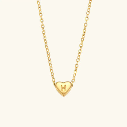 [Echo Fine]Heart Initial Gold Necklace
