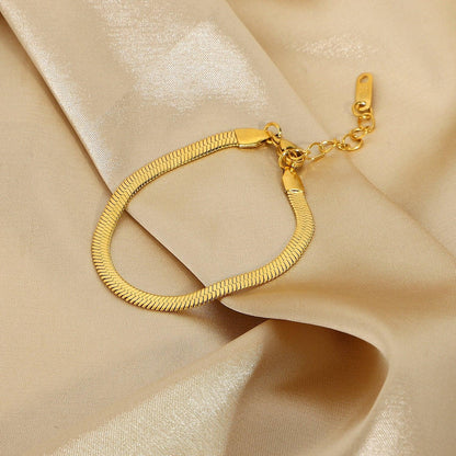 [Echo Fine]Ellaine Gold Herringbone Bracelet