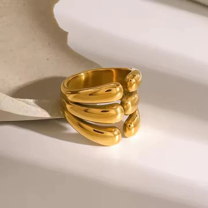 [Echo Fine]Cassiel Layered Gold Ring