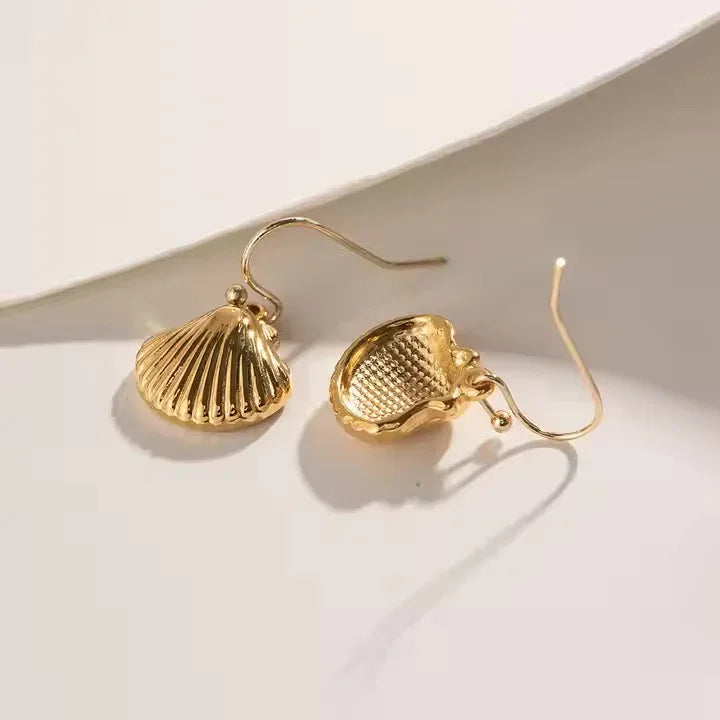 [Echo Fine]Breeze Gold Seashell Earrings