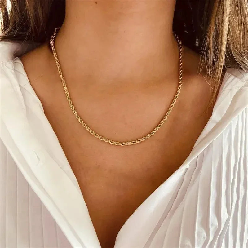 [Echo Fine]Calle Rope Chain Gold Necklace