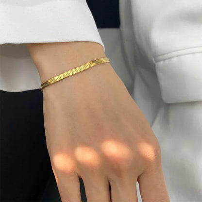[Echo Fine]Ellaine Gold Herringbone Bracelet
