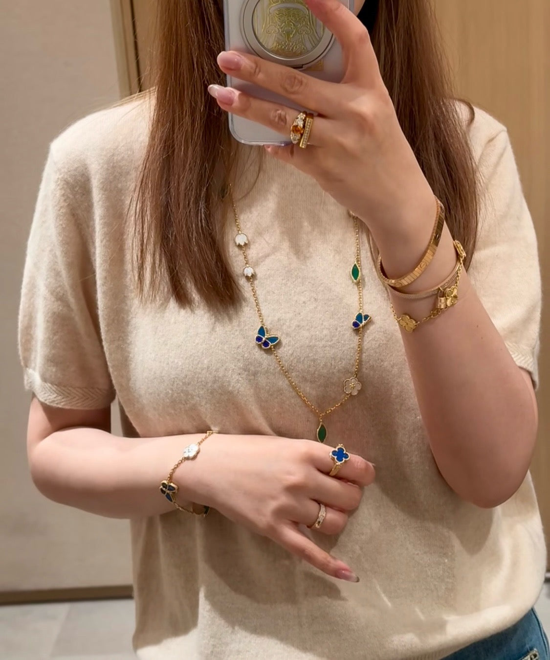 [ECHO]LUCKY SPRING BUTTERFLY 15 FLOWER NECKLACE
