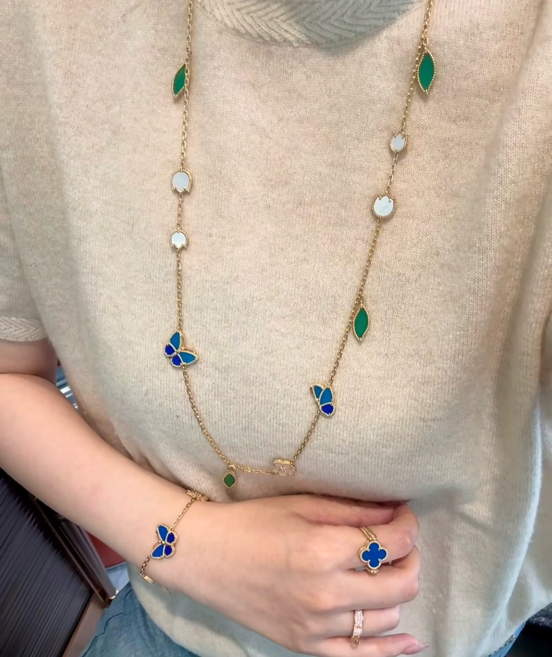 [ECHO]LUCKY SPRING BUTTERFLY 15 FLOWER NECKLACE