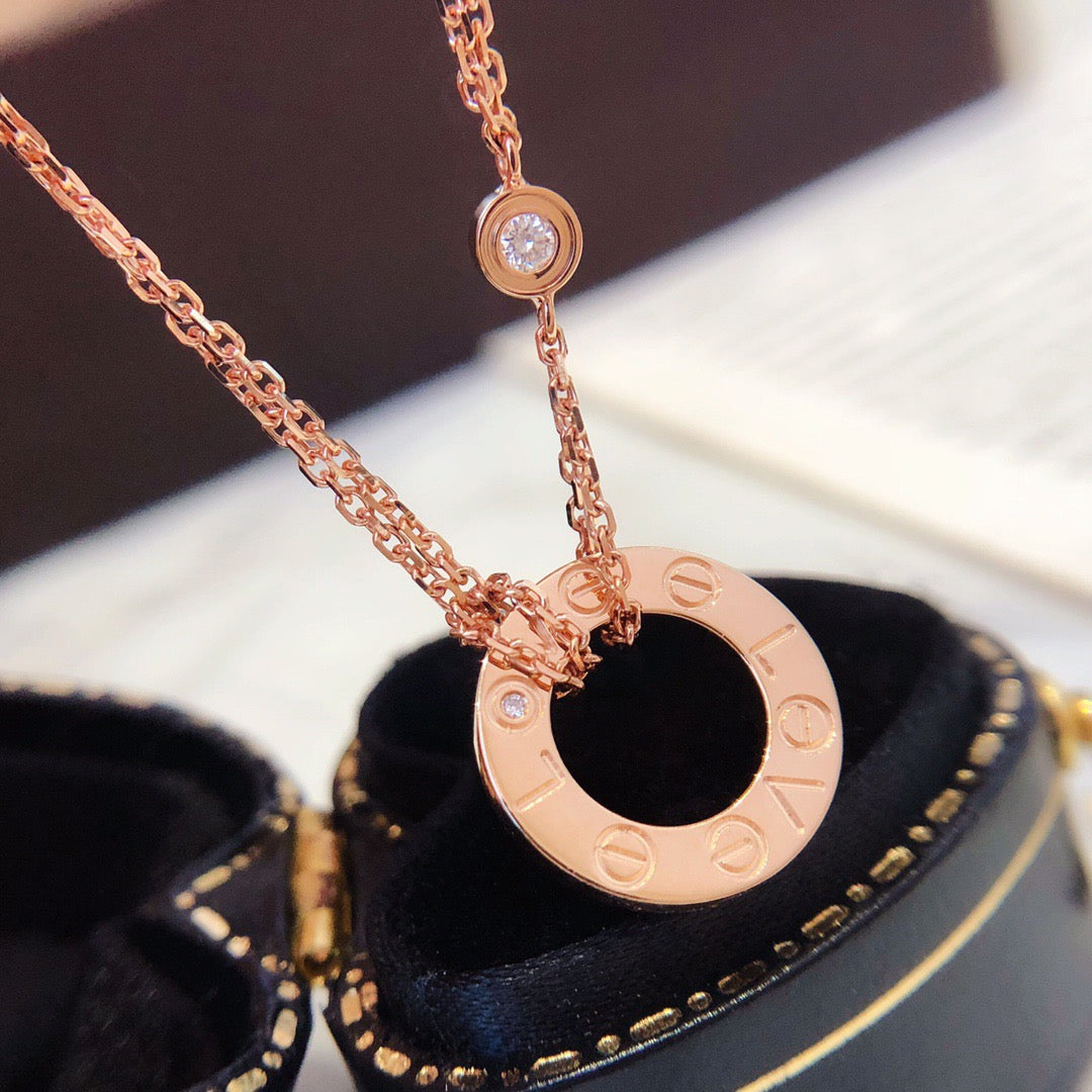 [ECHO ]LOVE NECKLACE 16MM 2 DIAMONDS