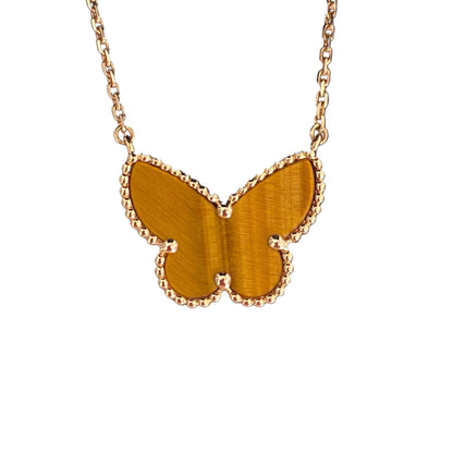 [ECHO ] TIGER__ EYE BUTTERFLY NECKLACE