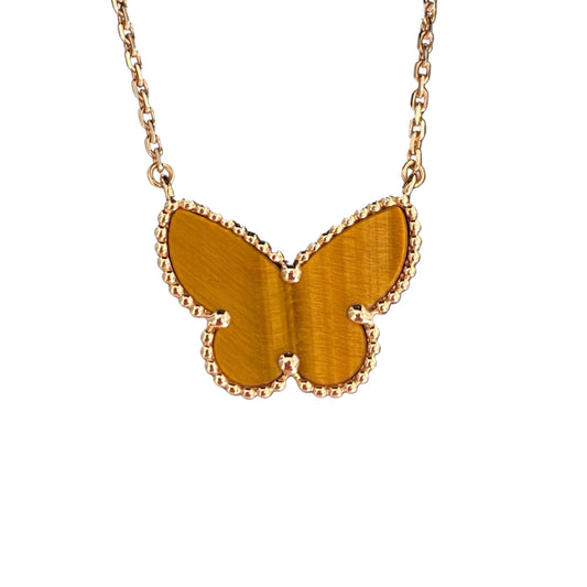 [ECHO ] TIGER__ EYE BUTTERFLY NECKLACE