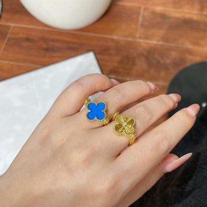 [ECHO ]CLOVER RIVERSIBLE BLUE AGATE RING