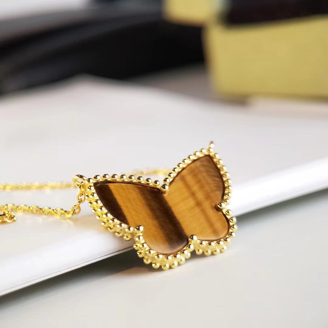 [ECHO ] TIGER__ EYE BUTTERFLY NECKLACE