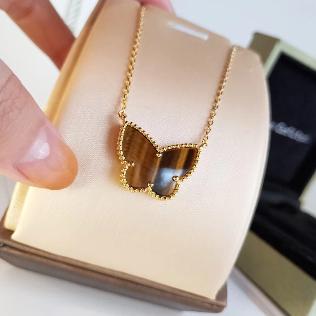 [ECHO ] TIGER__ EYE BUTTERFLY NECKLACE