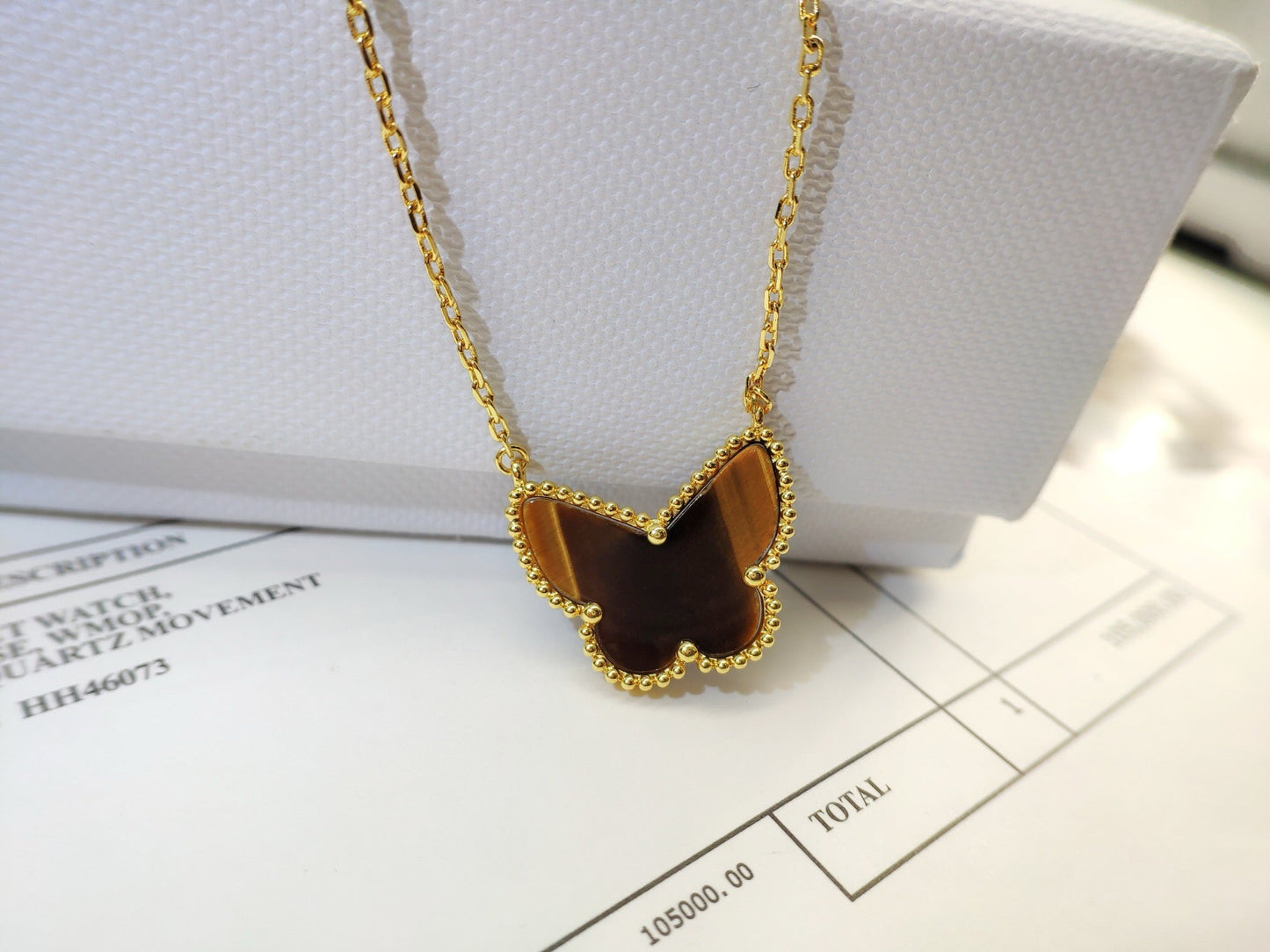 [ECHO ] TIGER__ EYE BUTTERFLY NECKLACE