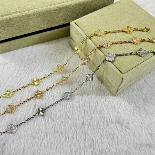 [ECHO ]CLOVER 6 MOTIF DIAMOND LASER BRACELET