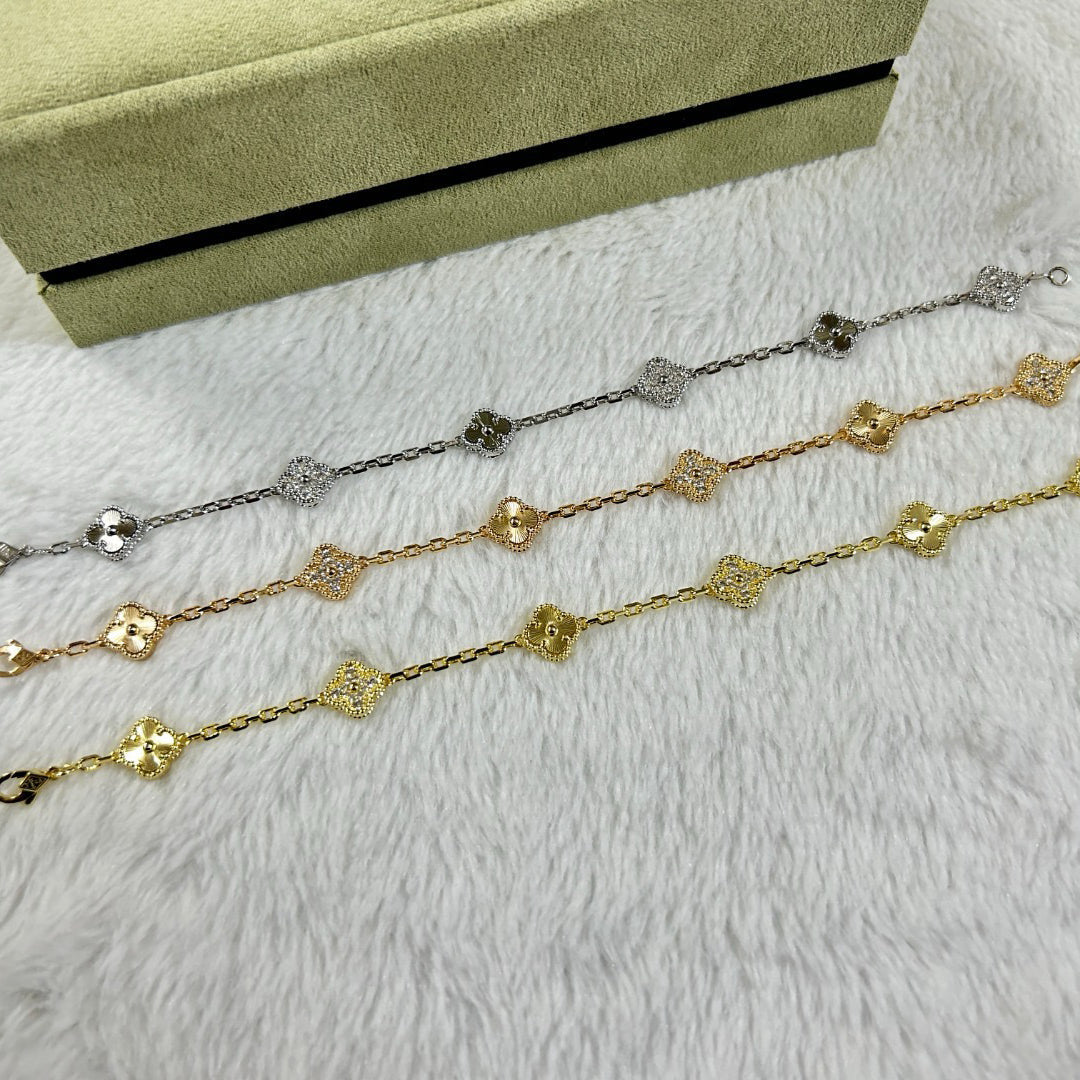 [ECHO ]CLOVER 6 MOTIF DIAMOND LASER BRACELET