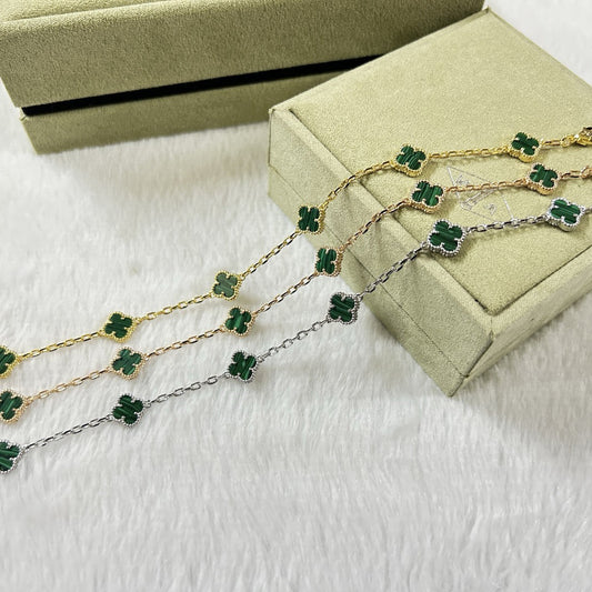 [ECHO ]CLOVER 6 MOTIF MALACHITE BRACELET