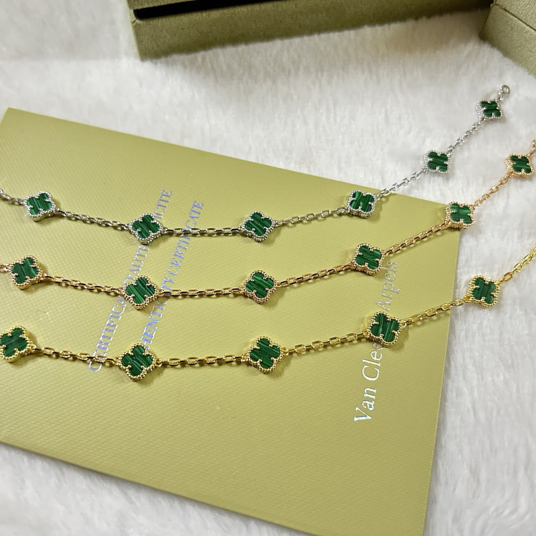 [ECHO ]CLOVER 6 MOTIF MALACHITE BRACELET