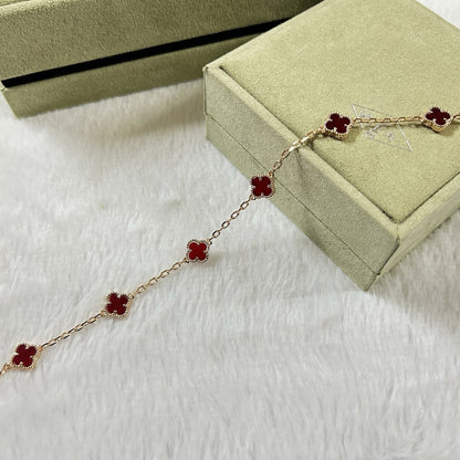 [ECHO ]CLOVER 6 MOTIF RED AGATE BRACELET