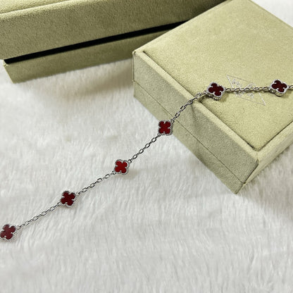 [ECHO ]CLOVER 6 MOTIF RED AGATE BRACELET