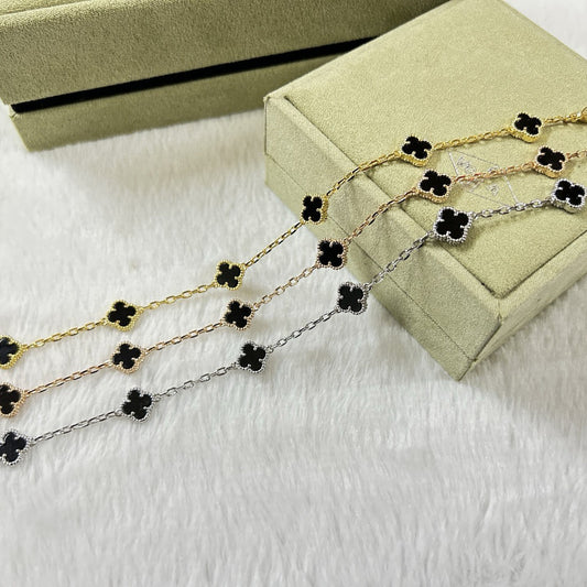 [ECHO ]CLOVER 6 MOTIF  ONYXS BRACELET