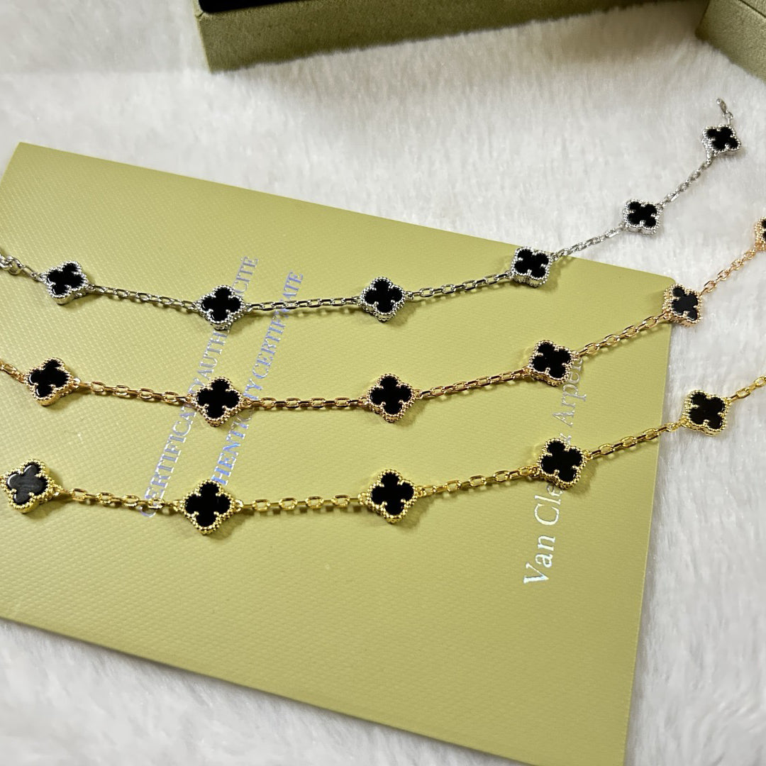 [ECHO ]CLOVER 6 MOTIF  ONYXS BRACELET