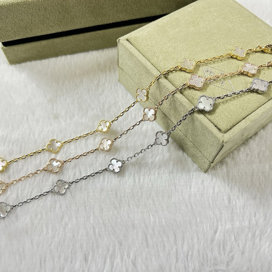 [ECHO ]CLOVER 6 MOTIF WHITE MOP BRACELET