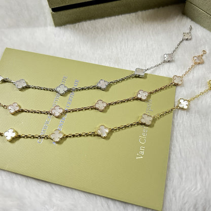 [ECHO ]CLOVER 6 MOTIF WHITE MOP BRACELET