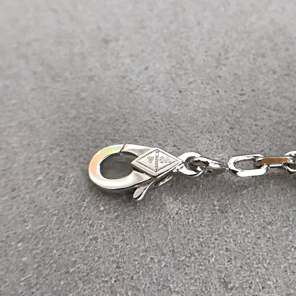 [ECHO ]CLOVER 5 MOTIF ONYXS DIAMOND BRACELET SILVER