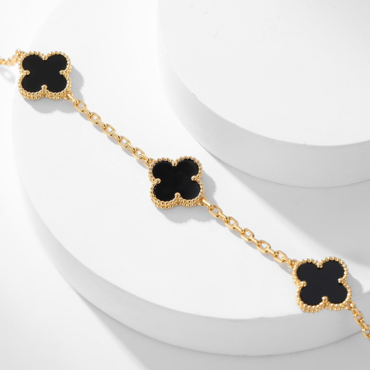 [ECHO ]CLOVER 10 MOTIFS ONYX NECKLACE