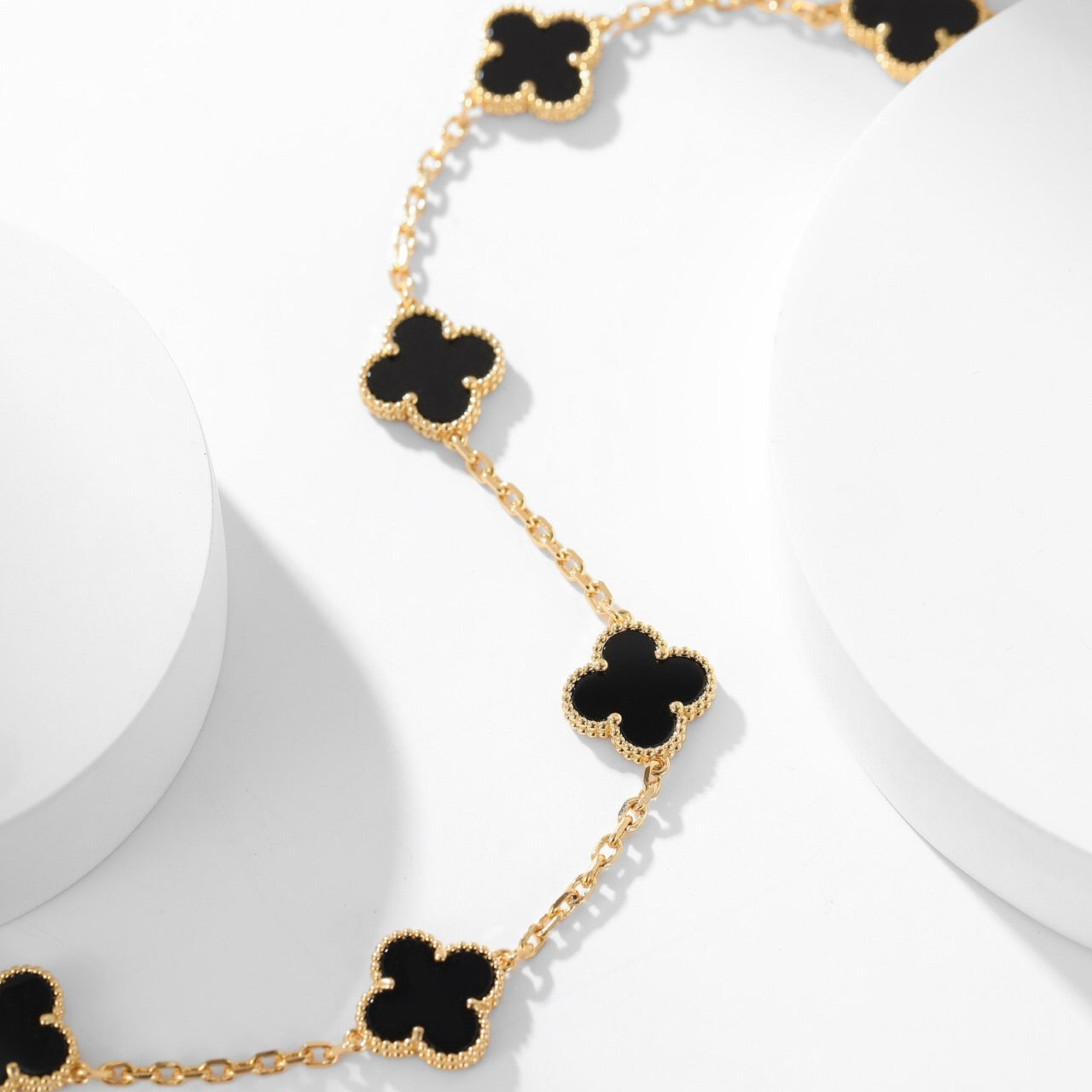 [ECHO ]CLOVER 10 MOTIFS ONYX NECKLACE
