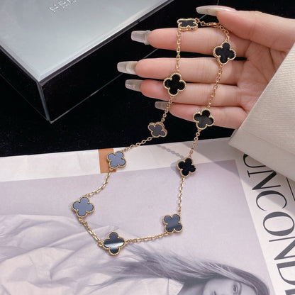 [ECHO ]CLOVER 10 MOTIFS ONYX NECKLACE