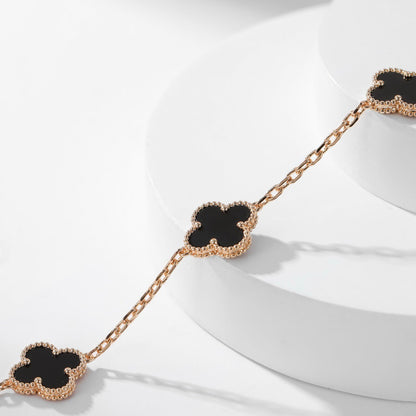 [ECHO ]CLOVER 10 MOTIFS ONYX NECKLACE