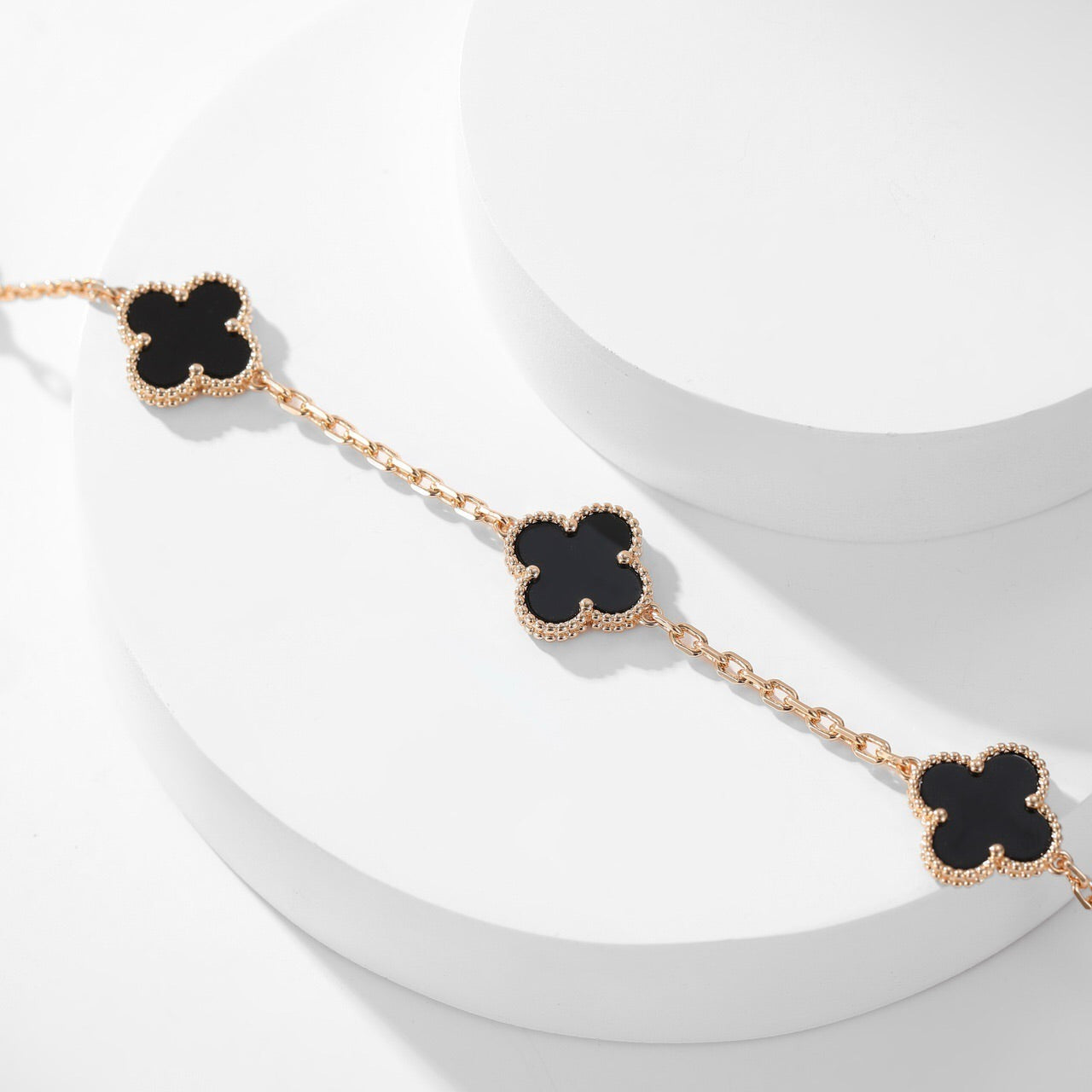 [ECHO ]CLOVER 10 MOTIFS ONYX NECKLACE