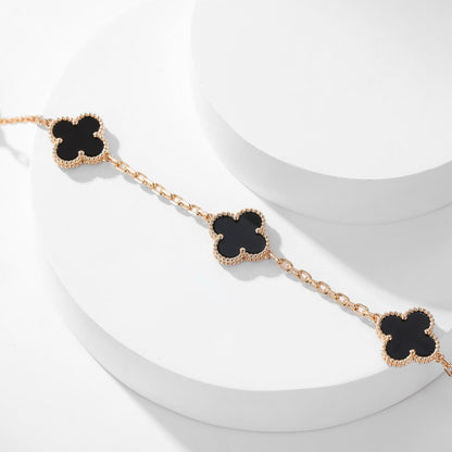 [ECHO ]CLOVER 10 MOTIFS ONYX NECKLACE