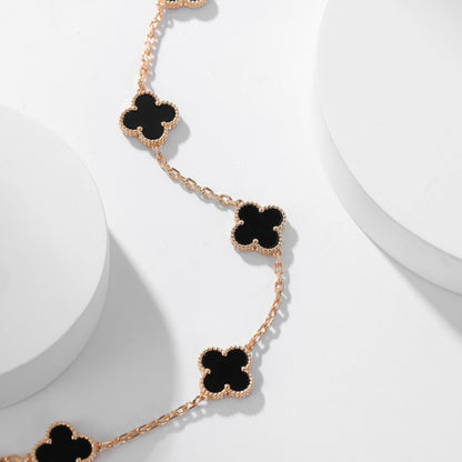 [ECHO ]CLOVER 10 MOTIFS ONYX NECKLACE