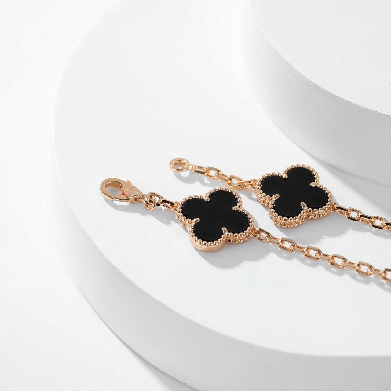 [ECHO ]CLOVER 10 MOTIFS ONYX NECKLACE